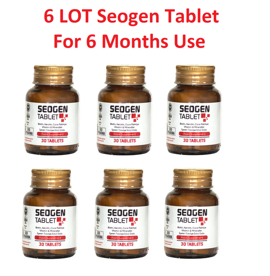 6 LOT Regrow Seogen Hair Loss Tablet For 6 Months Use ( 6 x 30 =180 Tablets Total )