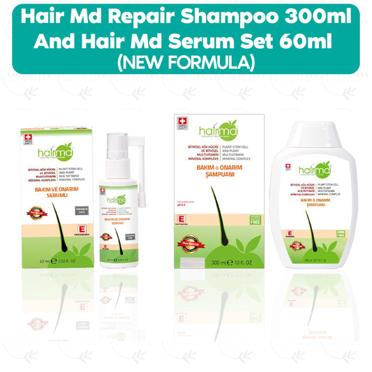 HairMd Repair Shampoo 300ml And Hair Md Serum Set 60ml (NEW FORMULA)