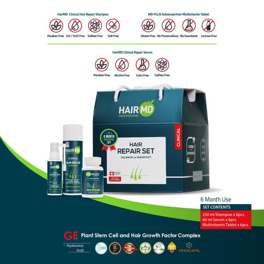 HairMd Post-Transplant Hair Repair Set – 6-Month Hair Repair Treatment Set