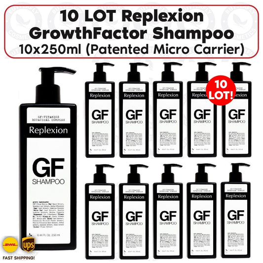 10 LOT Replexion GrowthFactor Shampoo (10x250ml) (Patented Micro Carrier) NEW!!!