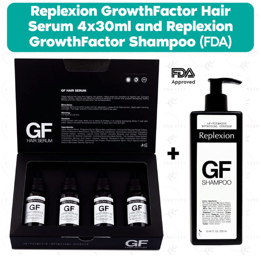 Replexion GrowthFactor Hair Serum 4x30ml + Replexion GrowthFactor Shampoo (FDA)