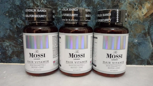 3 LOT The Mossi London Hair Vitamin 3 x 60 Tablet FDA APPROVED (NEW PRODUCT)