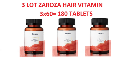 3 LOT Zaroza Hair Vitamin (3x60 180 Tablets)