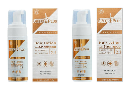 Greft Plus 2 LOT 2-in-1 Hair Foam with Lotion and Shampoo
