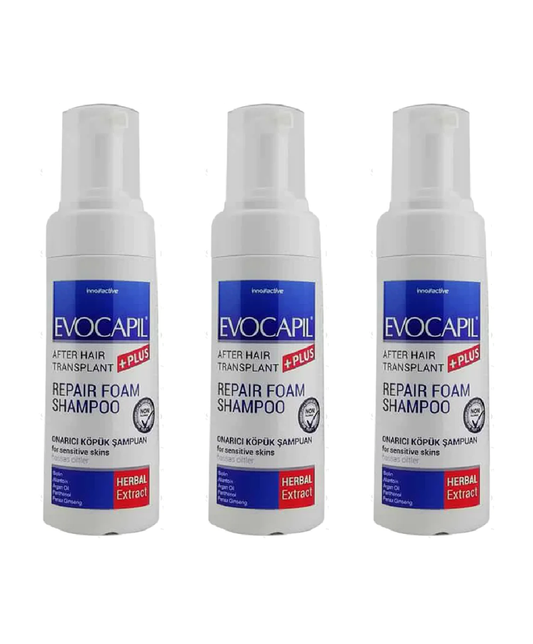 3 LOT Evocapil Plus Repair Foam Shampoo After Hair Transplant (3 x 150ML)