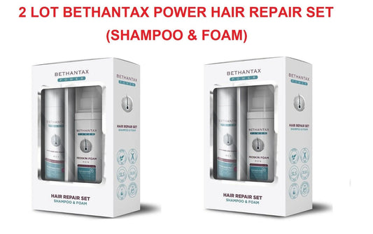 2 LOT Bethantax Power Hair Repair Set (Shampoo and Foam Set) (NEW)