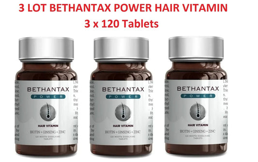 3 LOT Bethantax Power Hair Vitamin (3x120 Tablets)