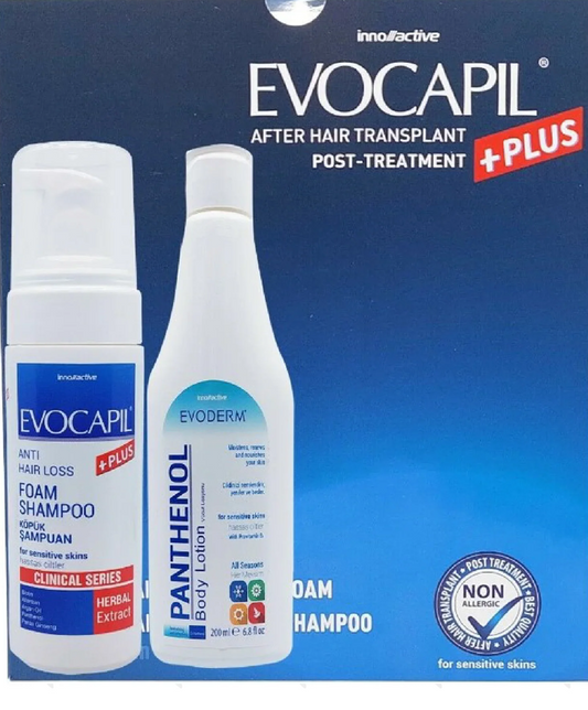 Evocapil After Hair Transplant Post Treatment Set (Foam Shampoo And Lotion) NEW