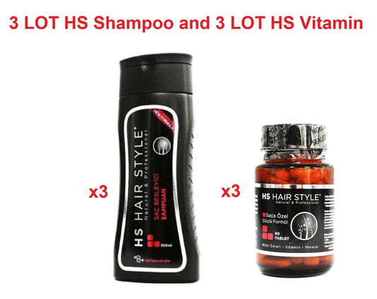 3 LOT Hs Hair Style Tablet And 3 LOT Hs Hair Style Shampoo Set